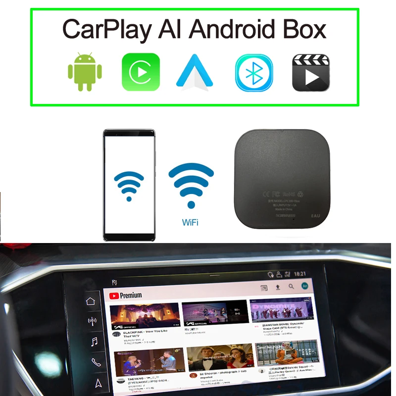 

Universal Car MINI AI TV Box for Most New Vehicles Display Wireless Androidauto Mirror Link AirPlay Car Play USB Android System