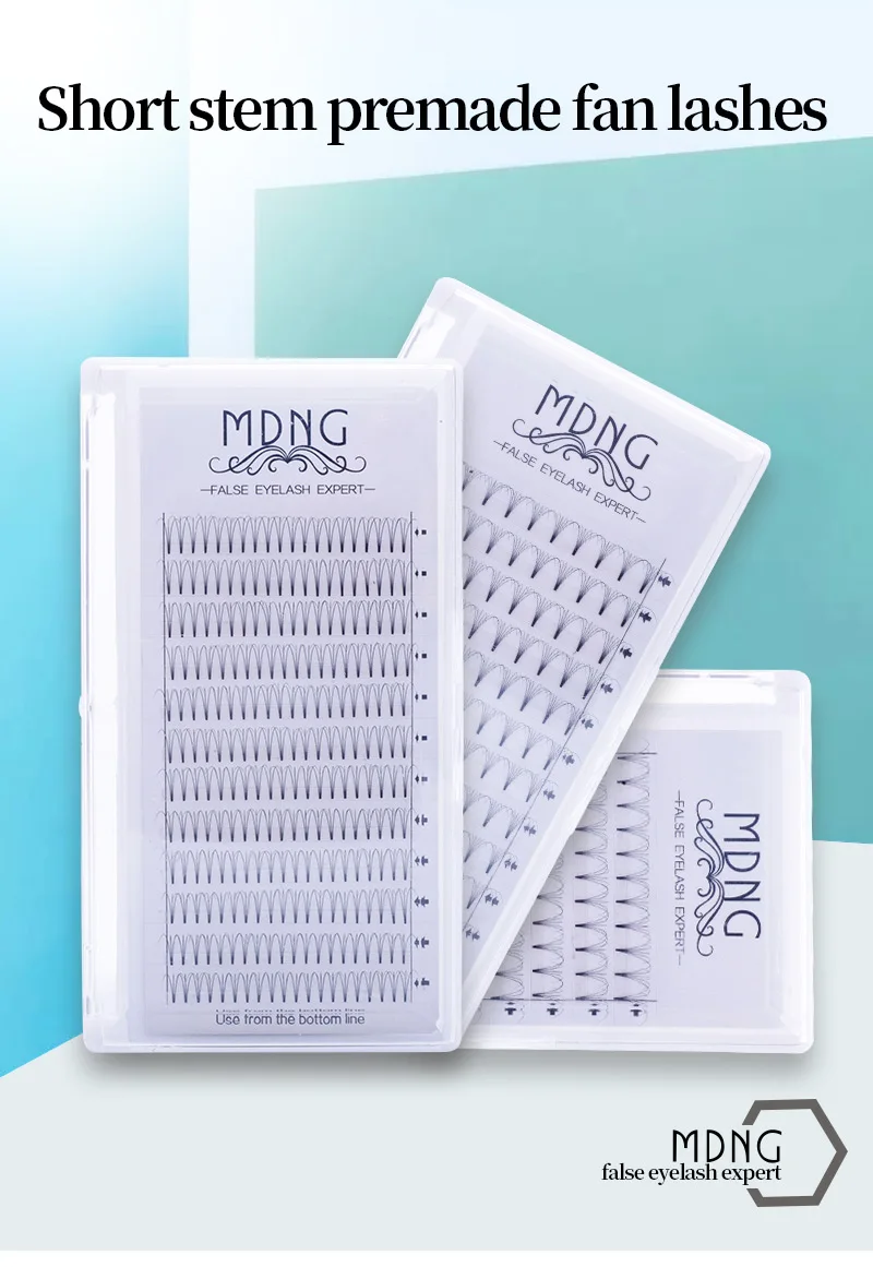 MDNG Eyelashes Premade Wide Fans 3d/4d/5d/6d/ Short Stem Russian Volume Professional Eyelash Extensions Faux Mink