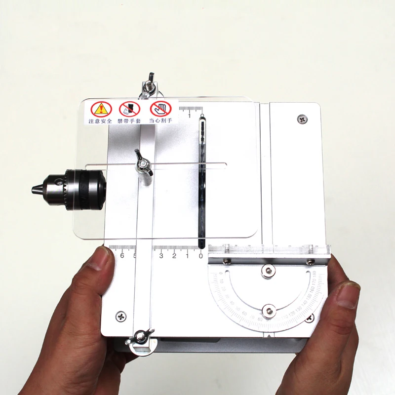 Mini sierra de mesa hecha a mano para carpintería, herramienta de corte eléctrico de pulido, hoja de sierra Circular de aleación de aluminio, 5000 rpm, DC24V
