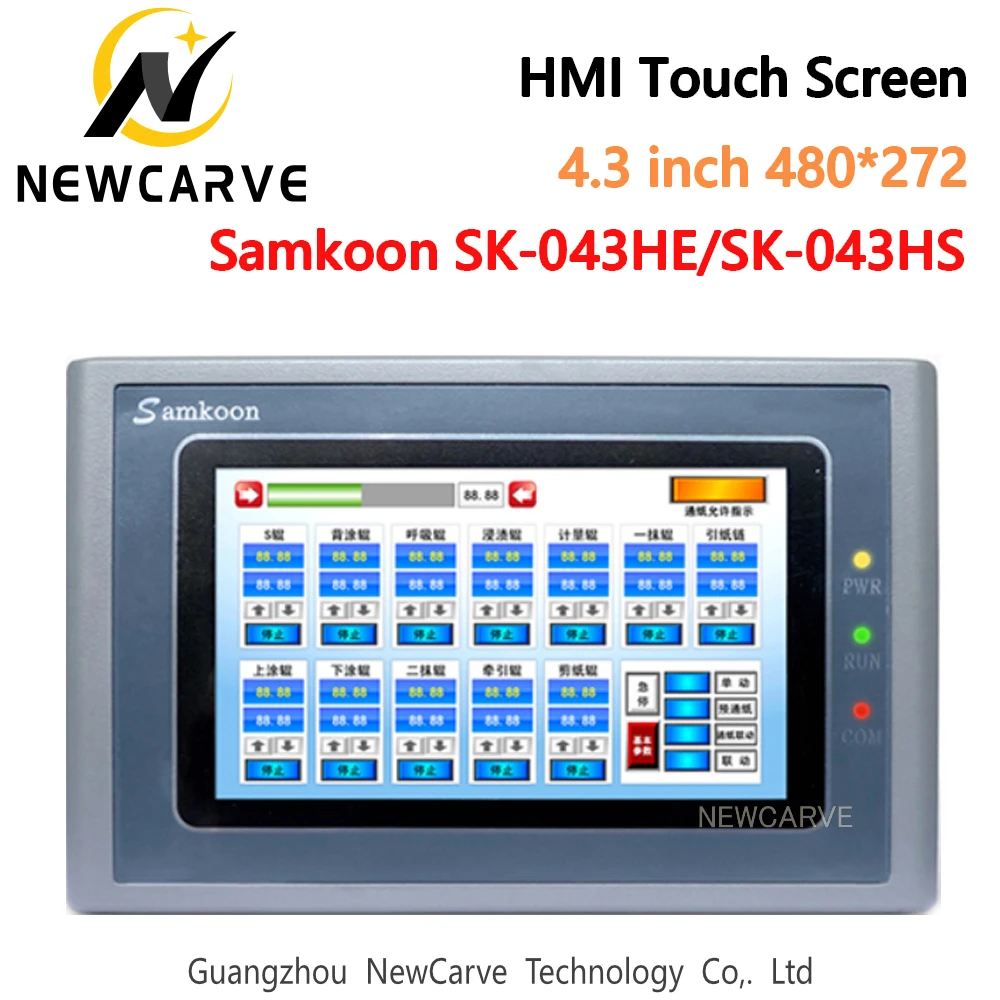 

Samkoon 4.3 Inch SK-043HE SK-043HS HMI Touch Screen 480*272 USB Host Ethernet Human Machine Interface Display NEWCARVE