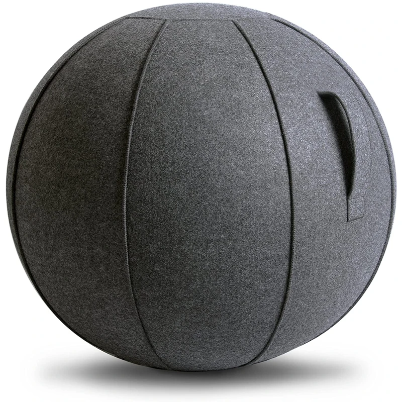 65cm Linen Yoga Ball Cover Balance Ball Protector + 65cm Yoga Ball with Pump for Home Gym Yoga Pilates Fitness Body Building