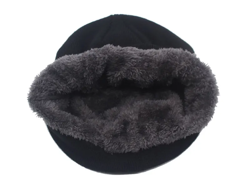Skullies Beanies Männer Gestrickte Hut Winter Hüte Für Frauen Caps männer Winter Beanie Gorro Warme Dicke Pelz Motorhaube Homme Schädel hut Kappe – Detail 7