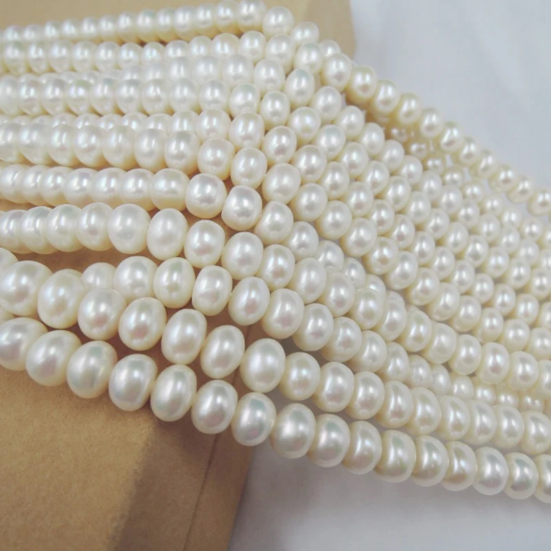 Imagem -03 - Freshwater Pearl Beads 100 Natural Pérola de Água Doce Material Forma Near-round mm Alta Qualidade