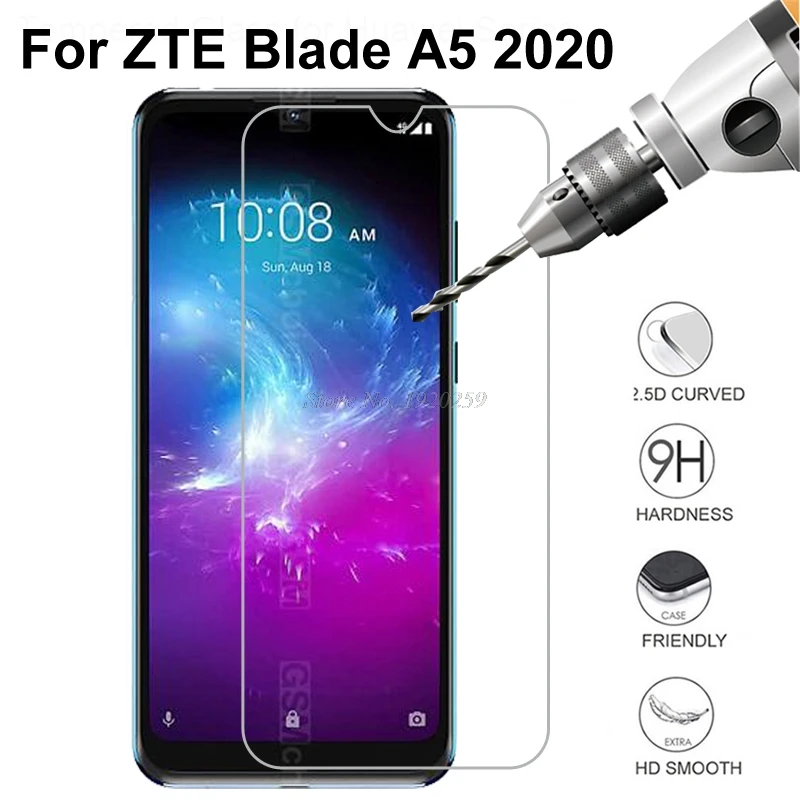 Protector de pantalla de vidrio templado transparente 9H para ZTE Blade A5 2020, hoja A 5 2020, ultrafino, A prueba de explosiones