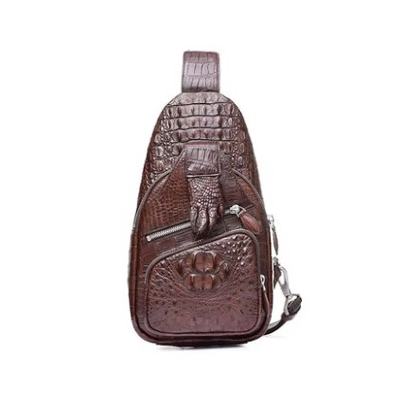 ouluoer Spring, summer,  The new  Thailand  crocodile bag  personality  Genuine leather  Male bag men chest bag