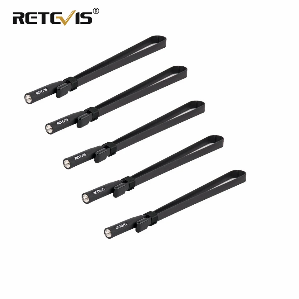 Retevis HA02 Foldable Tactical Antenna SMA-F High Gain 5dBi Walkie Talkie Antenna For Baofeng UV5R UV-82 Ailunce HD1 C9085A 5PCS