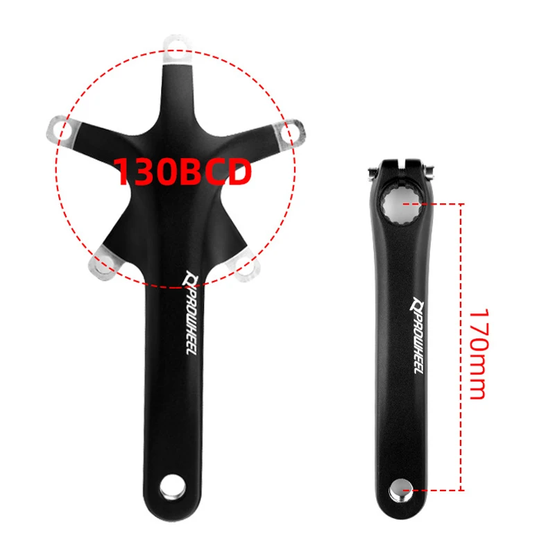 Prowheel bicycle 130 BCD crank 170mm folding bike crank set ultralight aluminum alloy 8/9/10/11/12S crank arm bicycle part