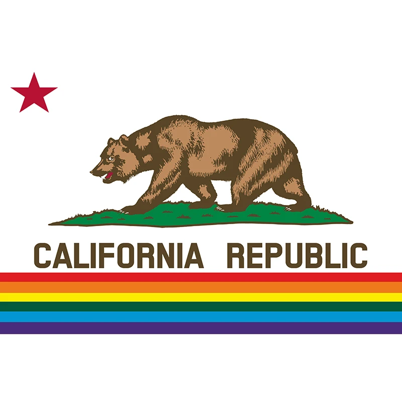 

California Rainbow Flag Yehoy 90*150cm LGBT Gay Pride For Decoration