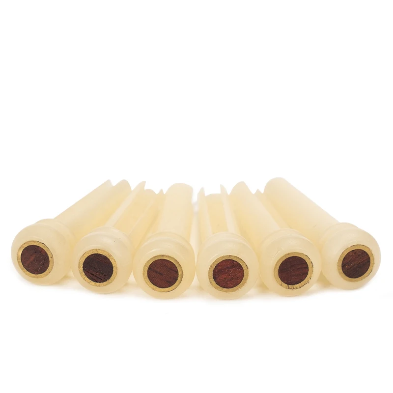 Woison    Bovine bone bleached and primary colors Acoustic guitar bridge pins，a set of 6 pieces.  Guitar  Fixed string nail