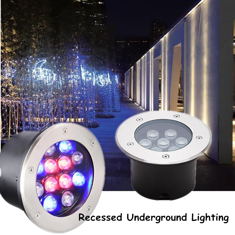 

Rgb Undergroundlamp Outdoor Floor Lamp Outdoor Light Ground Outdoor Buried Garden Spot Path Recessed Underground Lighting 9w 12w