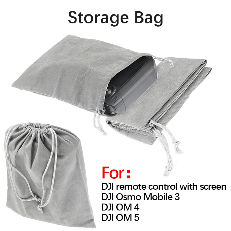 For DJI Remote Controller with Screen/Osmo Mobile 3/OM4/OM5 Mobile Phone Gimbal Handheld Storage Bag Drawstring Pocket Accessory