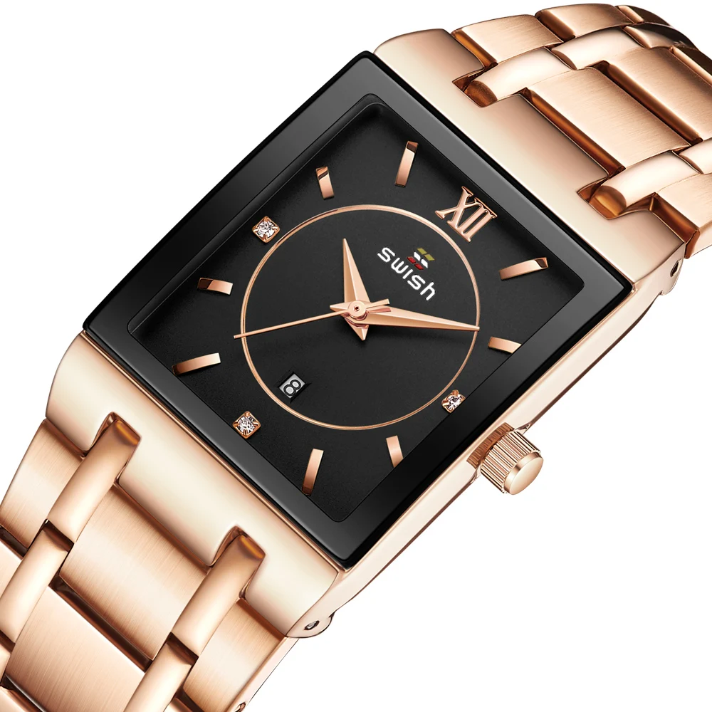 Relogio Feminino Rosegold Bracelet Wristwatches Women Stainless Steel Geneva Design Dress Quartz Watch AAA+ Quality Brand Clock