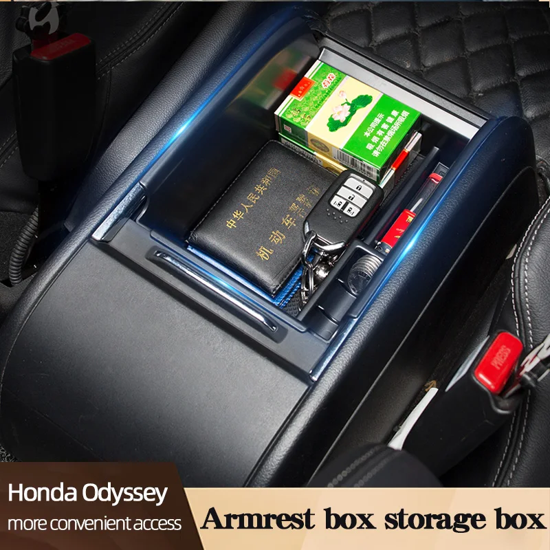 Car Center Console Btorage Box For Honda Odyssey 2018-2021 Armrest Tray Auto Interior Tidying Dust-proof Accessories 1PCS