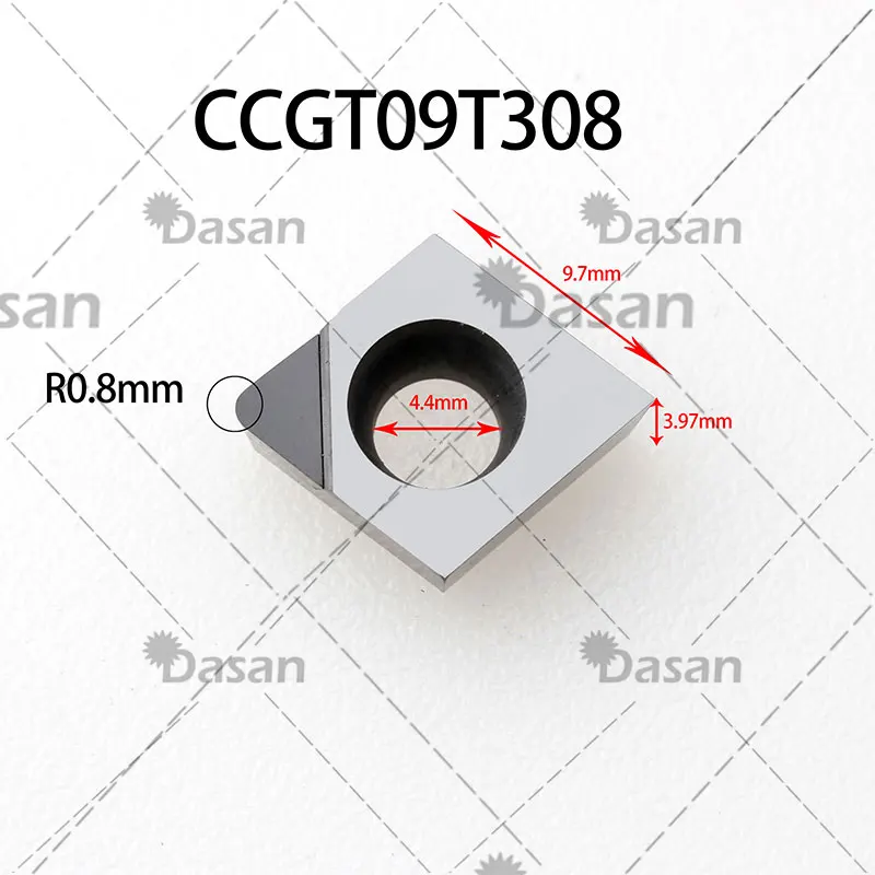 2 قطعة CCGT09T304 CBN PCD إدراج CCGT 09T308 CCGT09T302 مخرطة الماس إدراج أدوات تحول الداخلية للألمنيوم النحاس الصلب