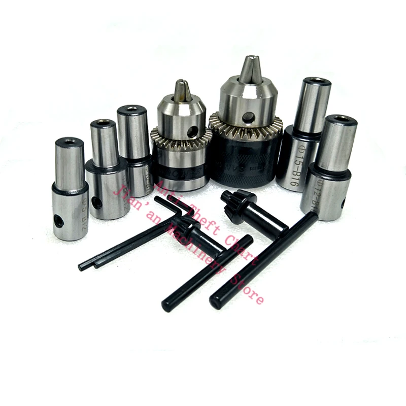 B16+13mm drill chuck arbor B16 adapter motor shaft connecting rod with inner hole 8mm 9 10 11 12mm 13 14 15 16 17 18 19 20mm