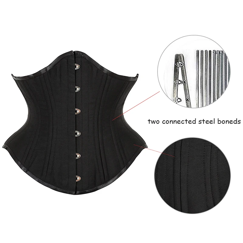 Becirzet Corset Tops Bustiers Underbust Lace Up Corsets Short Corselet 20 Steel Boned Bodice 32-35 cm High Strong Waist Girdle