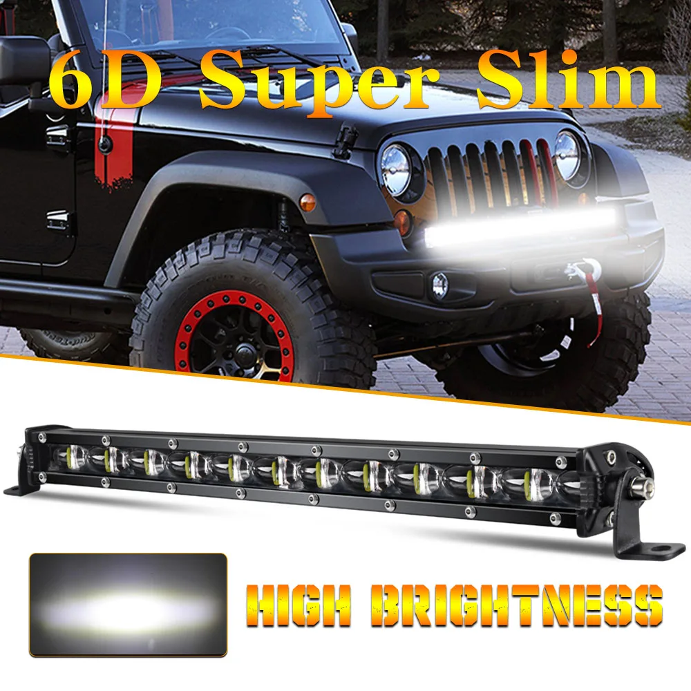 1PC 6D Lens LED Light Bar 12V 8