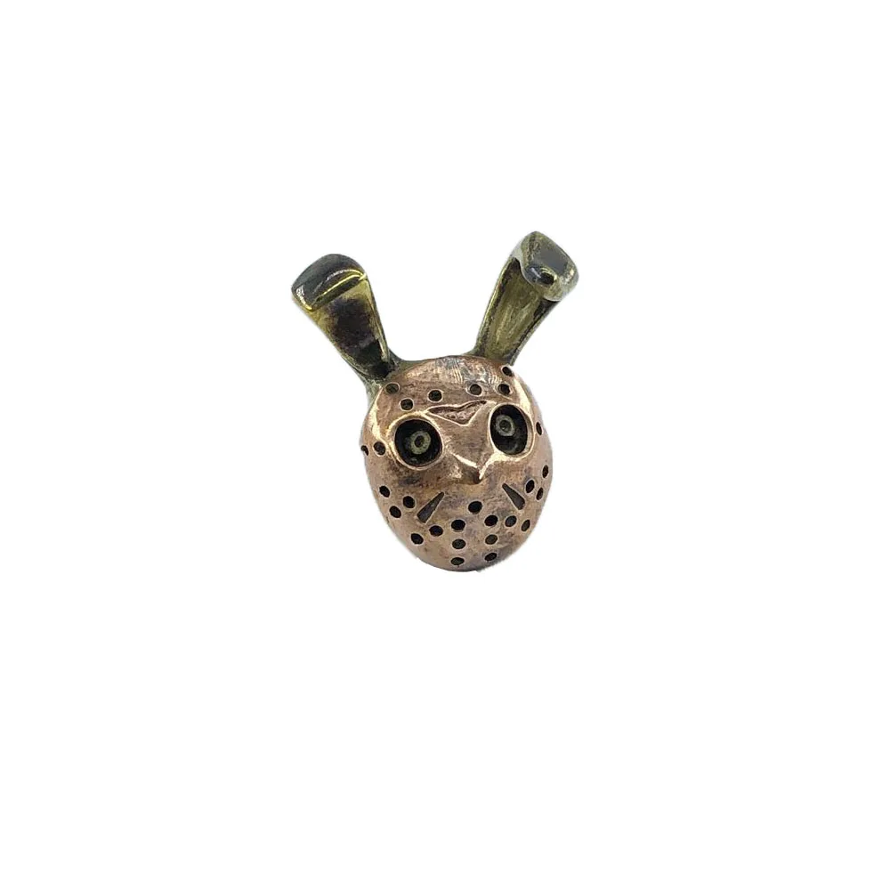 

Face Mask Rabbit Knife Beads Outdoors Tools EDC Personality Brass Copper DIY Lanyard Pendants Zipper Pull Key Rings Accessories