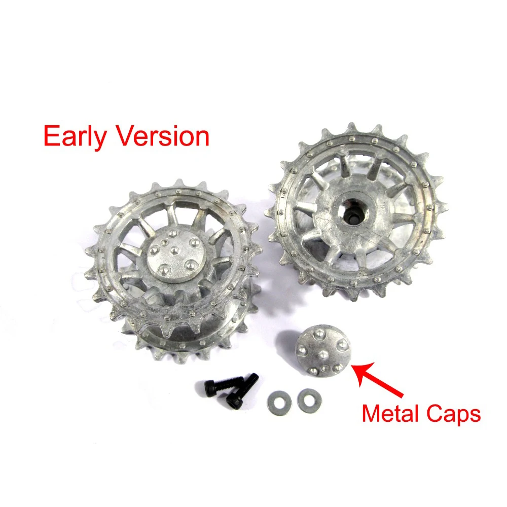 Mato 1/16 Tiger 1 metal sprockets early version with metal caps covers for Heng Long 3818 German Tiger 1 RC tank upgrade parts