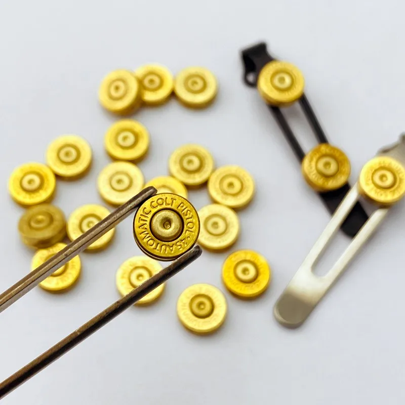 Bullet 45 Auto เปลือกทองเหลืองสกรูตกแต่ง DIY มีดกระเป๋าคลิปอะไหล่ทำมีดสกรู