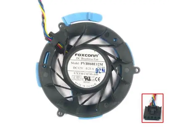 Foxconn PVB060E12M Server Cooling Fan DC 12V 0.23A 4-Wire