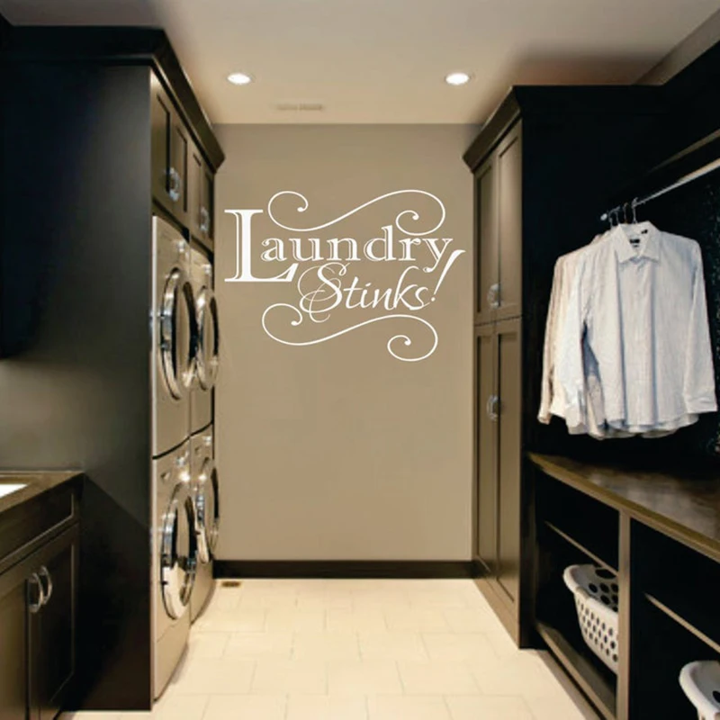 Laundry Room Vinyl Wall Decal Laundry Sign Laundry Stinks Wall Sticker for Home Art Decor Laundry Room Decoration Mural X227