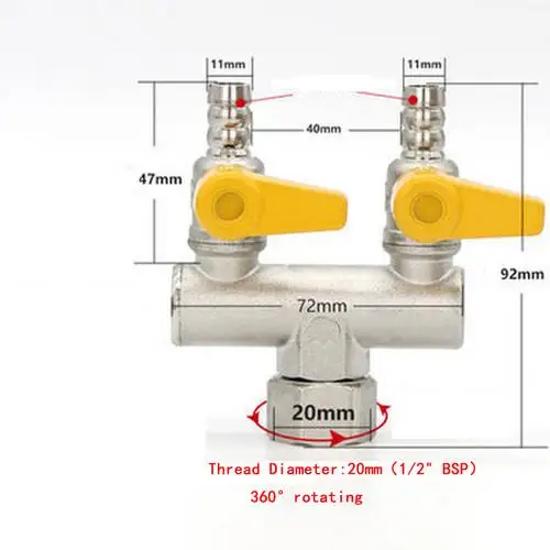 Elettrovalvola DN15 U/T/F/H Type Shape Natural Gas Valve Hot Water Ball Rotatable Interface Combinations Home Garden Irrigazione — dettaglio 4