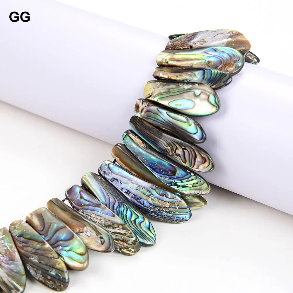 GuaiGuai Jewelry 19\'\' Handmade Natural Green Paua Abalone Shell Sea Shell Necklace For Women