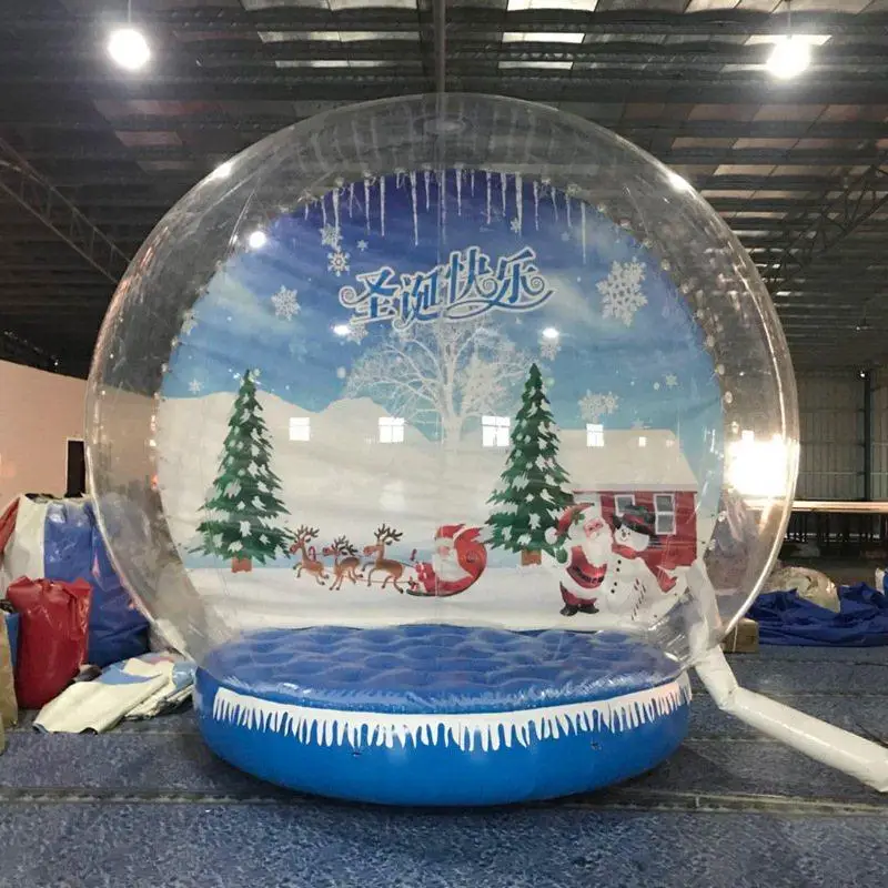 

Advertising Snow Globe Photo Booth On Sale Customized Backdrop Inflatable Globe Snow Bubble Dome With Fan Human Size Globe