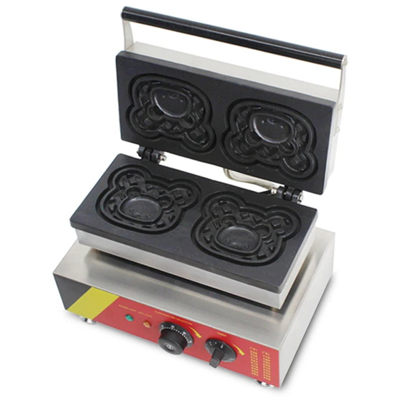 NP-523ステンレス鋼ワッフルマシンかわいいクマの形のワッフルワッフル機マフィン作るニューストリートデザートコマーシャル110v/220v