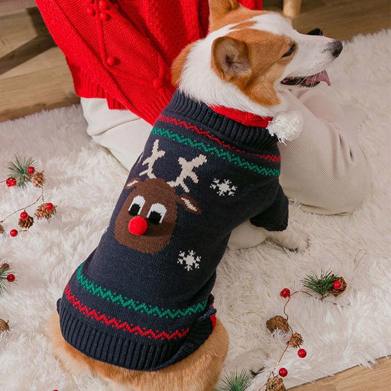 Welsh Corgi Hond Trui Nieuwjaar Kleding Winter Hond Huisdier Jas Outfit Kledingstuk Kat Chihuahua Puppy Kleding Hond Kostuum