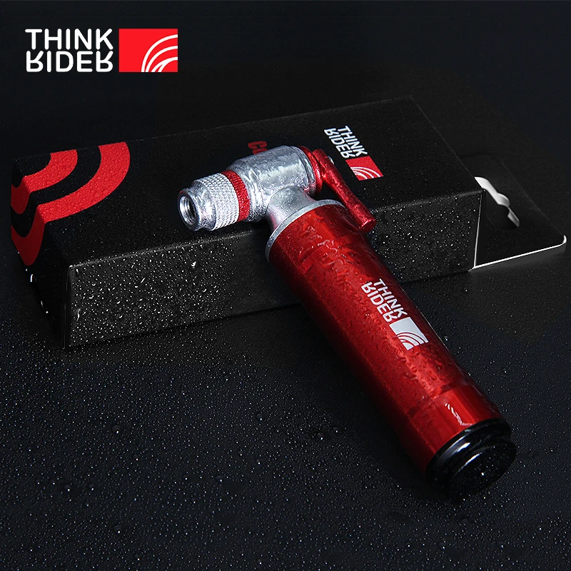 ThinkRider – pompe CO2 pour vélo Schrader Presta, adaptateur de gonfleur de vélo, Tube de pneu en aluminium, Mini taille, pompes vtt, cartouche CO2