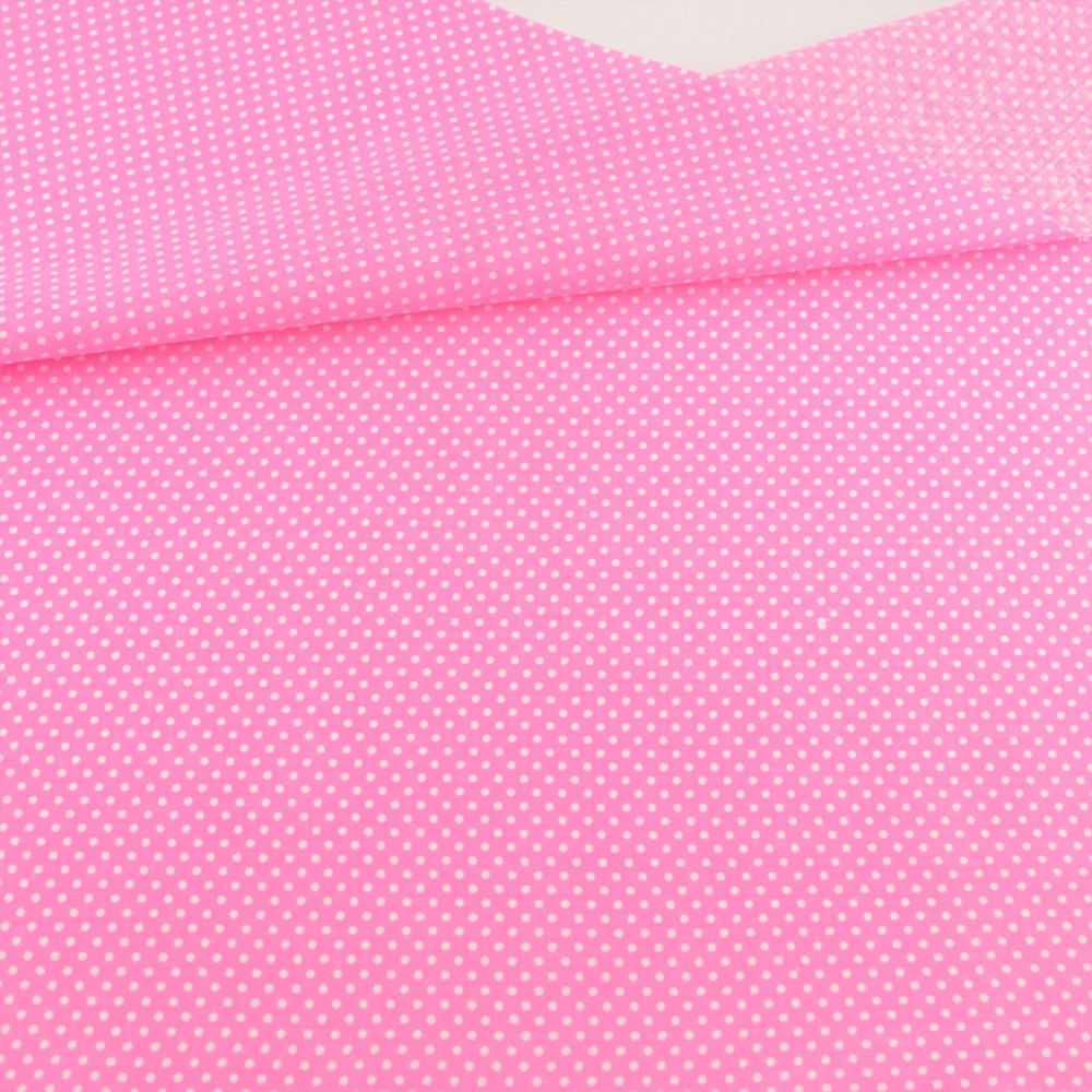 Booksew  Pink Color White Dots Designs 100% Cotton Fabric Sewing Patchwork Textile Cloth Tecido Tilda Fat Quarter Dolls Tissus