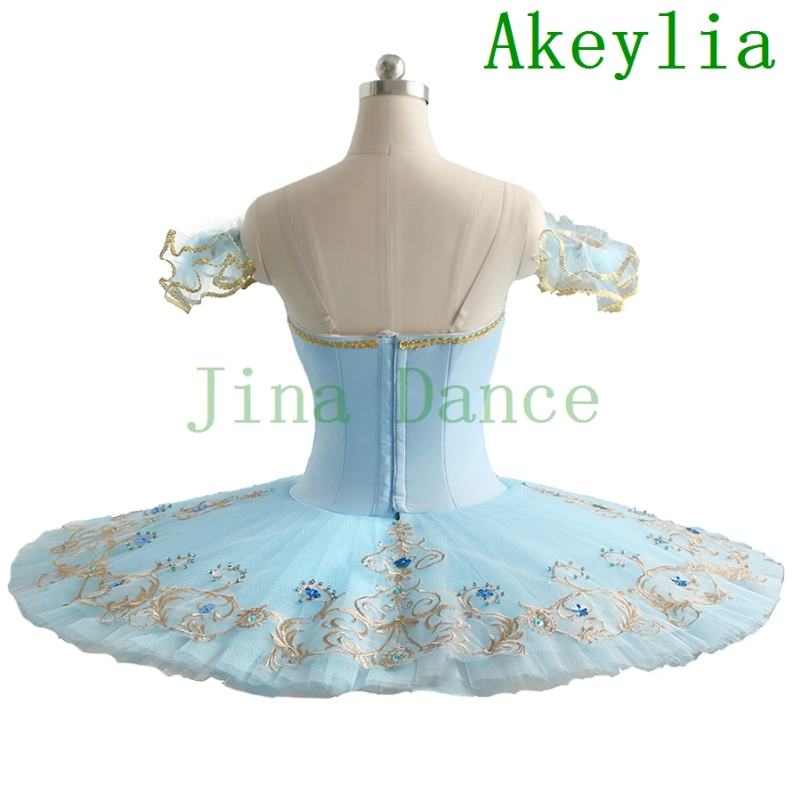 Pale Blue Ballet Tutus Dress Classical Professional Ballet Tutu Girls Pancake Sleeping Beauty Variation Ballerina Dance Costume