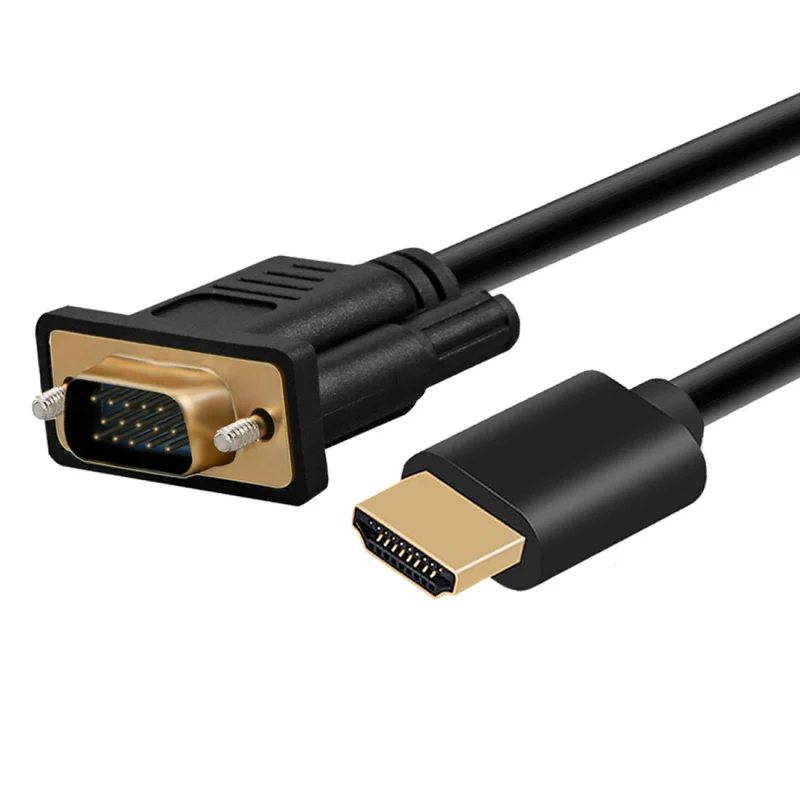 1/1.5/1.8M HDMI-compatible To VGA Cable Male To Male Drive-free With Chip Plug&Play Cable For Computer/Desktop/Laptop/PC/Monitor