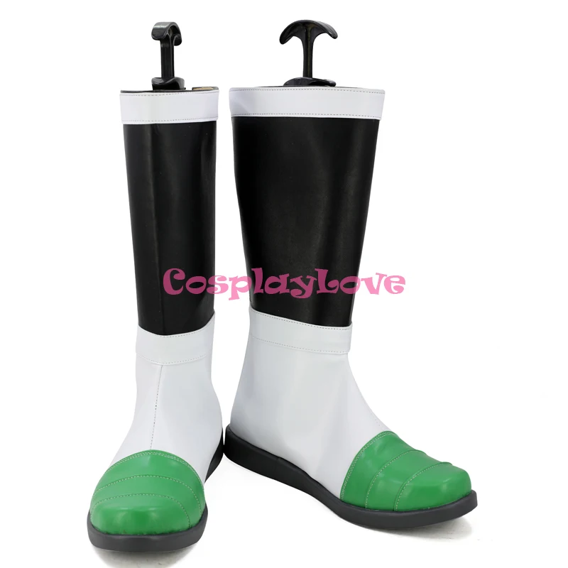 Super: Broly White Green Cosplay Shoes Long Boots Leather Custom Made CosplayLove