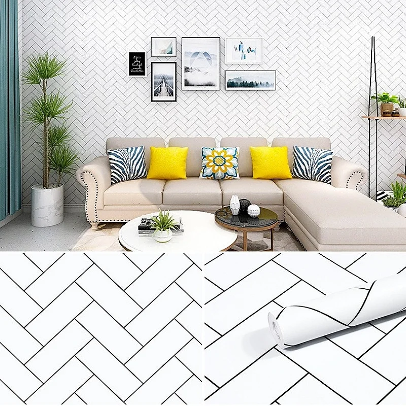 Home Paper Removable Peel and Stick Wallpaper Self Adhesive Hexagon Contact  Film For Living Room Bedroom Wall Decor