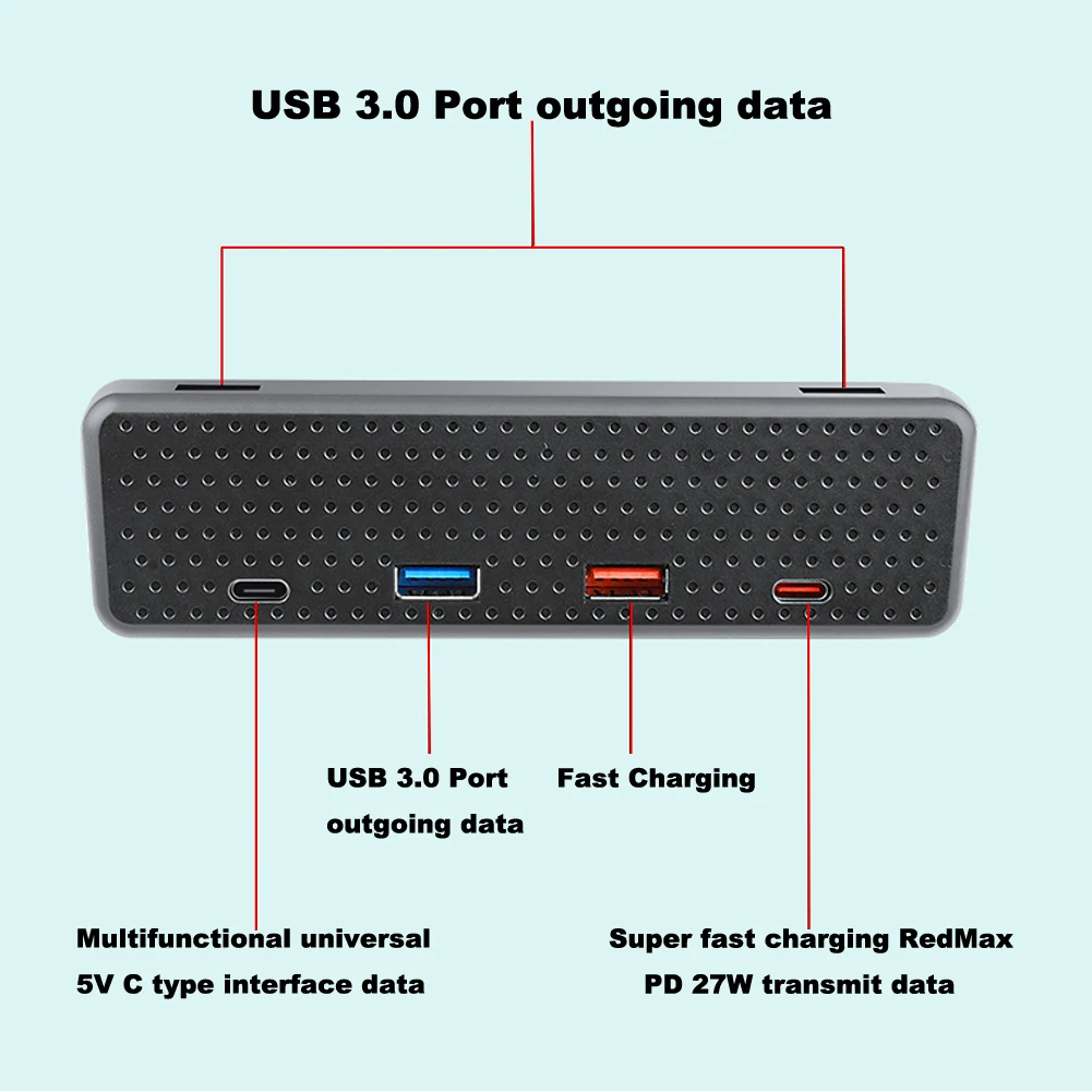 USB Splitter Hub For Tesla Model 3 Y 2021 2022 Charging USB Splitter 6 in 1 Port,Docking Station USB Hub Cable Charger Extension