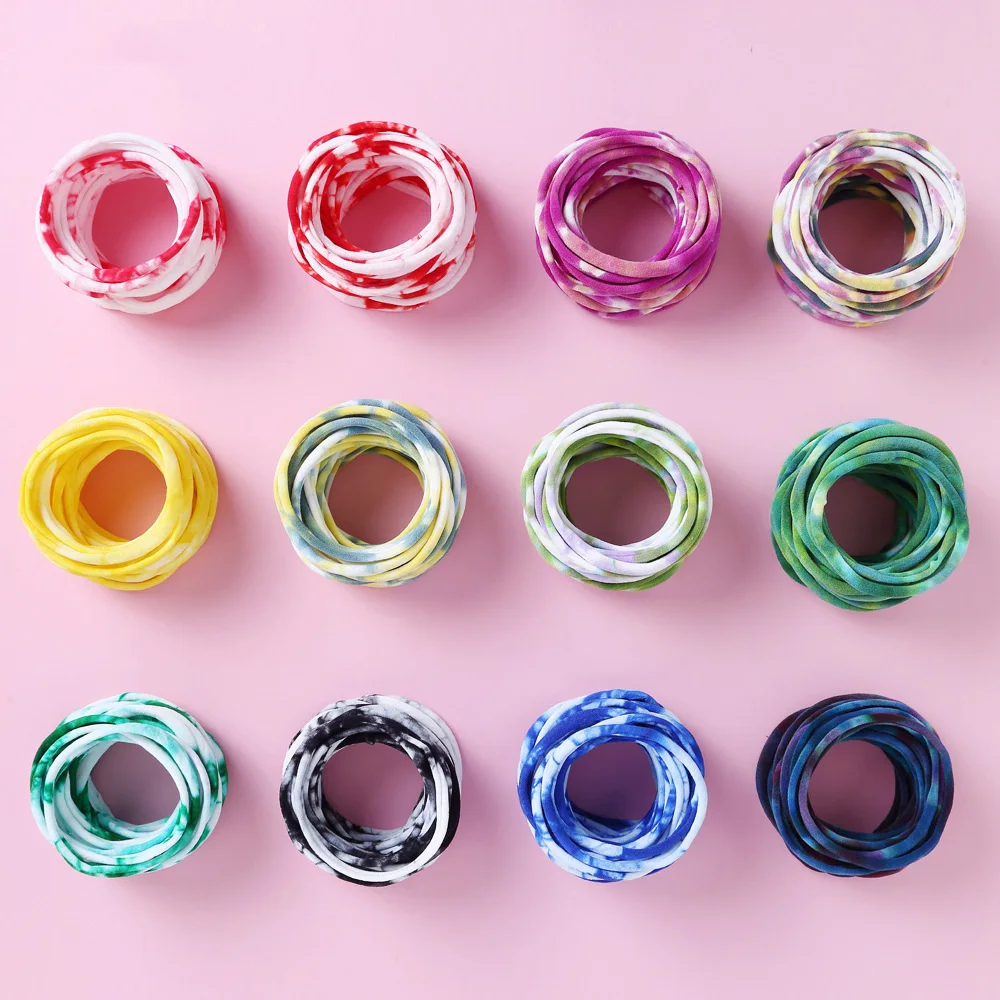 

New baby headband elastic nylon headband kids hairband gradient color boutique headwear newborn hair accessories 20pcs