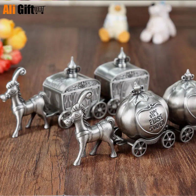 

Cute Baby First Tooth Box Creative Save Milk Hair/First Curl Gift For Kids Metal Umbilical cord Storage Box Baby Keepsake