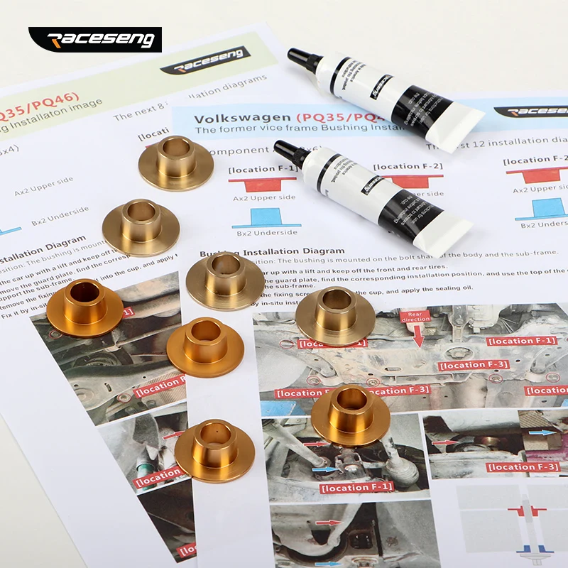 Subframe Rear Axle Rigid Collar Bushing For VW Golf 5/6 Passat Magotan Scirocco Tiguan Audi A3/S3 TT PQ35/PQ46 Aluminum alloy