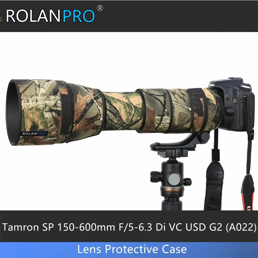 ROLANPRO Camouflage Lens Cover for Tamron SP 150-600mm F/5-6.3 Di VC USD G2 (A022) Clothing Rain Coat Lens Sleeve Guns Case