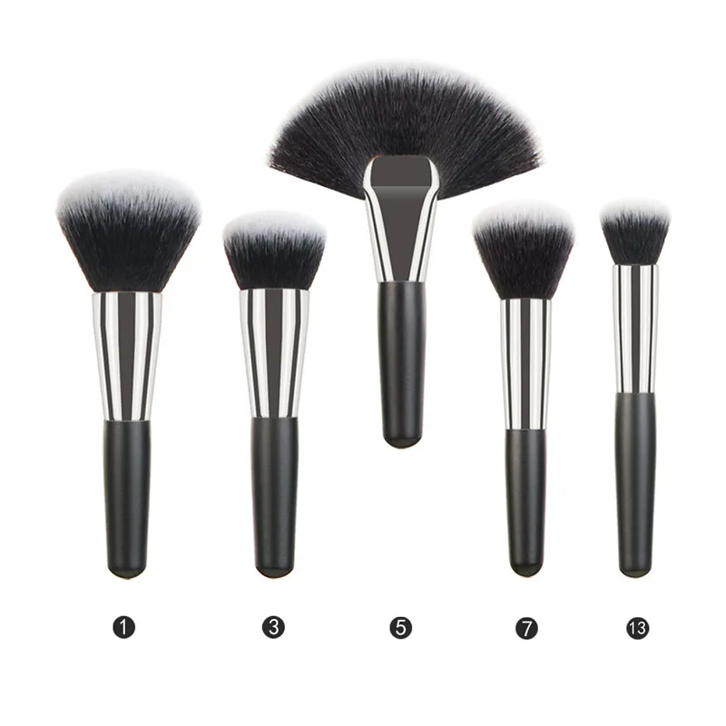 5-40pcs Luxury Black Professional Makeup Brush Set Big Powder Makeup Brushes Foundation Natural Blending pinceaux de maquillage