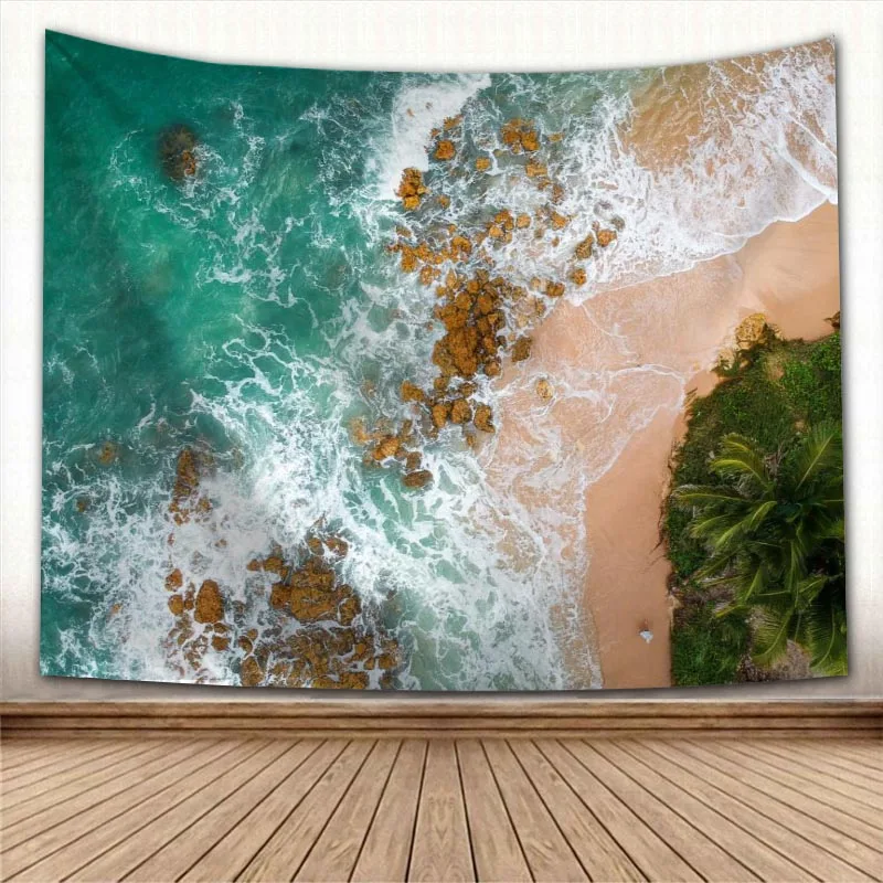 

Beach Water Tapestry Colorful Psychedelic Decorative Carpet Wall Fabric For Living Room Tapestries Accessories 1009