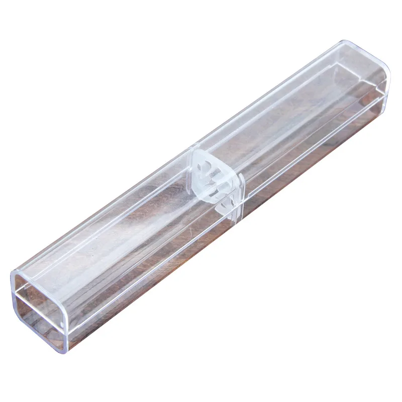 1pcs Fashion Business Office Gift Pencil Case Beautiful Transparent Plastic Pen Box Simple School Stationery Supplies