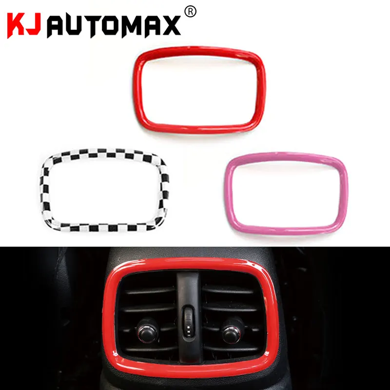 KJAUTOMAX For Mini Cooper F60 F54 Rear Air Conditioner Outlet Decoration Plastic Car Accessories Red Pink Checker