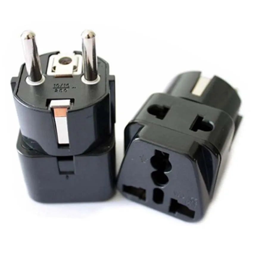 White Black copper 2in1 AU UK US to EU Universal Germany France Indonesia South Korea Russia Schuko Travel Plug Adapter Type E/F