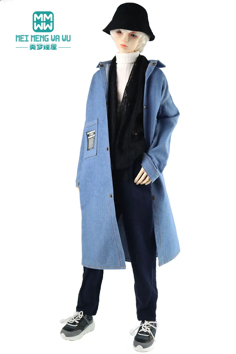 

BJD doll clothes for 75--85cm DK SD17 POPO68 Toys Spherical joint doll Fashion denim trench coat, sweater, pants