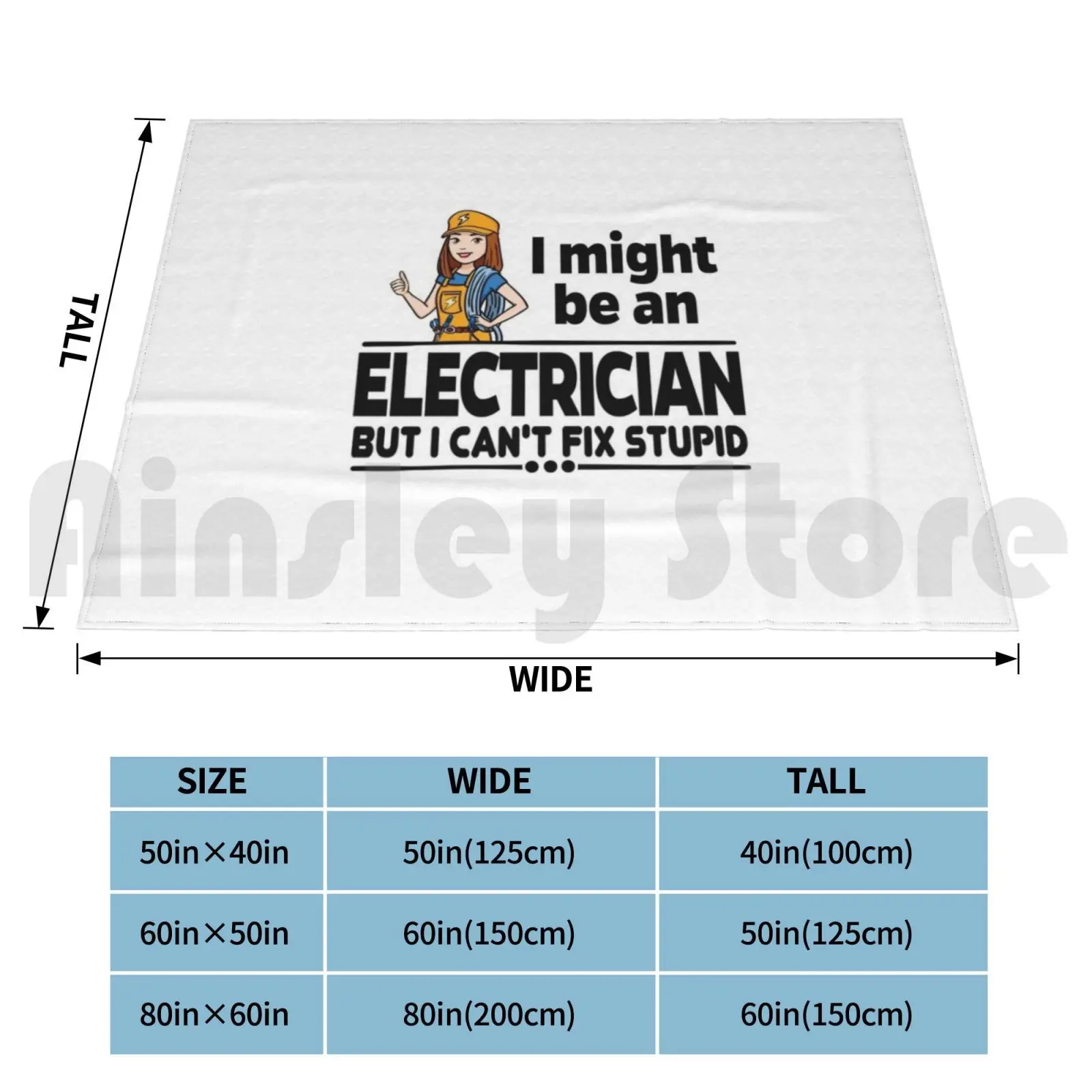 Female Electrician-Can't Fix Stupid Blanket Fashion Custom D0010534b Electrician Job High Voltage Diy