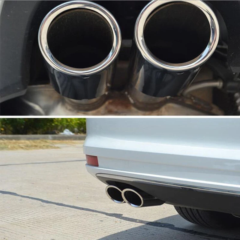 2 pieces/set of chrome-plated stainless steel car exhaust muffler suitable for Volkswagen Tiguan/Golf/CC Audi A4Q5